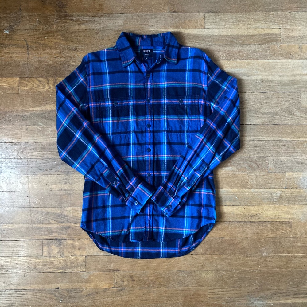 J. Crew Factory Blue Flannel Sz. M